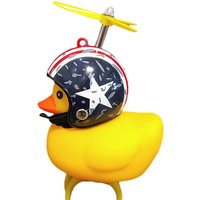 Rubber Duck Car Ornaments Small Yellow Duck Car Dashboard Decorations BIcycle Motorcycle with Propeller Helmet Without Lights