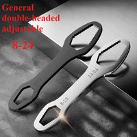 1pcs Universal Double Ended Wrench, Self-Tightening 8-22mm Screw Nuts Repair Wrench Adjustable Double-Headed Ratchet Spanner