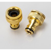 Brass Faucet Tap Connector Mixer Hose Adaptor Quick Connecter 1/2 To 3/4 Copper Hose Coupling Garden Watering Fittings Tool