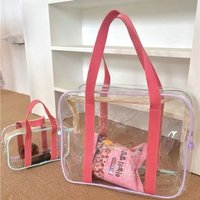 Hot Sale Large Capacity Transparent Jelly Bag Waterproof PVC Beach Bag Transparent Washing Bag Outdoor