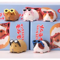 Cute Guinea Pig with Sunglasses Figure Capsule Toy Blind Bag Kawaii Animal Mini Figurine Japanese Capsule Toy Desk Ornament Toy