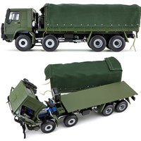 China National TruK Military Card Model, Howo Military Vehicle, 8x8 Transporter, Simulation Alloy Car Model, 1:24
