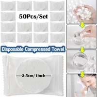 50Pcs Compressed Towels individually Wrapped Thick Face Towels for Wet& Dry Use Portable for Travel Camping Home