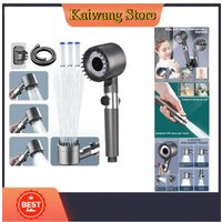 High-pressure shower head with switch massage function and multiple modes includes a 1.5-meter hose and bracket removes chlorine