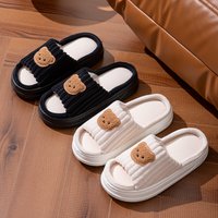 Women's Simple Solid Color Slippers, Casual and Comfortable Plush-Lined Shoes, Comfortable Indoor Home Slippers, Suitable for All Seasons