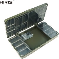 Hirisi Carp Fishing Organizer Box Portable Fishing Tackle Storage Organizer 27 Grid Magnetic Compartments Fishing Accessories