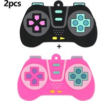Silicone Remote Control Simulation Teether Toys Soothing Put-and-Eat Handheld Toys for Babies