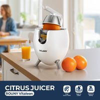 ROUNY 850W Powerful Citrus Juicer Stainless Steel Orange and Lemon Electric Set Juicer, Hard-core Press Juicer, White Spaceship