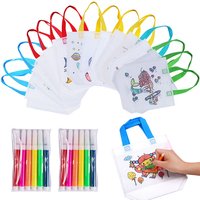 Double Sided Graffiti Bag Non-woven Fabric Children Handmade DIY Painting Colored Toys Color Cognition Puzzle Birthday Gift TMZ