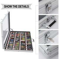 Card Display Case with Handle Lockable Trading Card Display Storage Organizer for Shows Sports Card CCG BGS TCG Card Display