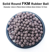 5-200PCS Brown Solid Round FKM Rubber Ball Dia 4/4.76/6/6.35/8/9.5/12.7mm Elastic Ball Industrial Wear-resistant Rubber Ball