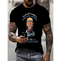 Men’s Funny Sarcastic Quote T-Shirt Cartoon Bald Man Graphic Tee Summer Casual Short Sleeve Humor Shirt Trend Street Tee Tops