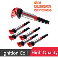 6Pcs 12138616153 12137594596 0221504470 UF592 Ignition Coil For BMW 128i 335i 328i 528i 535i X3 X5 E60 E61 F10 F18 F11 E39 F07