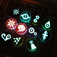 Digital monster Pendant Key Chains Digimon Badge key ring Glow In The Dark Charming