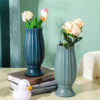 Nordic Plastic Vase Imitation Ceramic Unbreakable Flower Arrangement Container for Home Living Room Desktop Decor