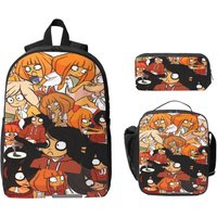 3Pcs Ongezellig Mymy Cocos Mayas Backpack Set for Girls Boys Pencil Boxes Bookbag Sets with Lunch Box For Students Knapsack