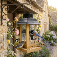Rain-Resistant Hanging Bird Feeder Anti-leakage Windproof Bird Feeding Station Plastic Large Capacity Hummingbird Feeder