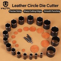 WUTA High-Carbon Steel Round Hollow Punch Die Set Leather Circle Cutter for Vegetable Tanned Leather Rubber Cork Canvas Paper DI