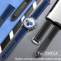 Canvas cowhide nylon Watch strap NATO for original OMEGA SEAMASTER SPEEDMASTER '57 310 311 Speedy Tuesday snoopy Aqua Terra 150m