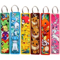 Kawaii Cartoon Key Tag Animation Embroidered Jet Keychain For Motorcycles Cars Bag Backpack Chaveiro Key Fobs For Friends Gifts