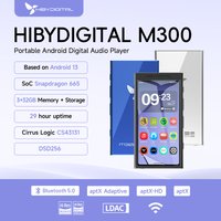 HiBy Digital M300 Android13 Musikplayer HiFi Bluetooth WiFi 32GB DSD256 PCM768 Web-Radio Dual-Mikrofon Lautsprecher 29 Std. 3,5mm Ausgang