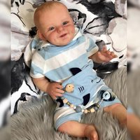 Shaya 20-22" Reborn Dolls 3D Painted Smile Boy Soft Vinyl Finished Bebe Reborn Doll Toys Muñecos Reborn