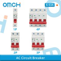 Din Rail Mini Circuit Breaker 1P 2P 3P 4P AC 400V MCB 6A 10A 16A 20A 25A 32A 40A 50A 63A Household Circuit Air Switch DZ47-63