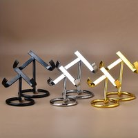1pc Crystal Mineral Specimen Display Stand Metal Base Simple Style Crystal Display Stand Desktop Decoration Home Decor