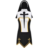 2026 Women's Sexy Nun Cosplay Costume Adulto Purim Carnival Halloween Fantasia Fancy Dress Up