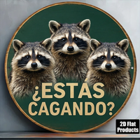 Retro Round Metal Sign, Funny Animals Bathroom Wall Decor, Humorous Spanish Quote Sign for Home, Restroom, Farmhouse