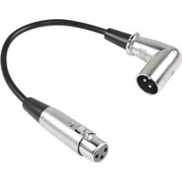 0.3m/1ft 90° Right-Angle XLR Mic Cable 3-Pin Balanced Audio Extension Adapter Cord for Microphones/Speakers/Mixers/Amplifiers