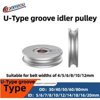 Aluminum Alloy Small U-Type Track Guide Pulley Belt Driven Bearing Fixed Idler Pulley for Conveyor Systems And Machinery