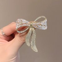 Bow Tie Zircon Rhinestone Brooch Female Simple Personality Fashion Pin Suit Anti-light Corsage