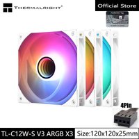 Thermalright TL-C12W-S V3 ARGB ventilateur de refroidissement de châssis 12 cm ventilateur de lumière miroir infinie 1500 tr/min/66.17CFM