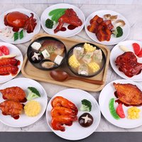 Simulation Food Model Fake Seafood Meat Vegetables Shrimp Fish Dish Prop Window Display Decor