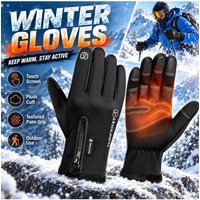AliExpress NONE Winter Touchscreen Gloves for Men & Women, Warm Full Finger Gloves with Zipper Cuff for Cycling Hiking Driving Outdoor Sports