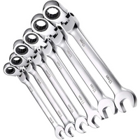 Flexible Pivoting Head Ratchet Combination Spanner Wrench 8mm-13mm Garage Metric hand Tool For auto and Home Repair