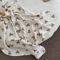 Baby Badetuch 90 cm X 130 cm Bär Druck Decke Musselin Atmungsaktive Infant Baumwolle Gaze Swaddle Wrap Bettwäsche Baby kinderwagen Abdeckung