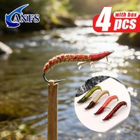 ANFS Caddis Fly Kit of 4pcs- Nymph Trout, Fly Fishing Must Have, Cool Fly Fishing Gift