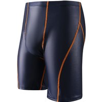 Men's boxer swimming trunks five points men's fashion hot spring sweatpants men's mid-waist professional swimming trunks 2024-11