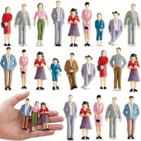 1: 25 Scale Miniature People Figurines Mini Architectural Plastic Figurines Mini People Figures Painted Standing and Seat People