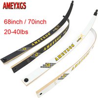 68" 70" Recurve Bow Limbs Archery 20-40lbs Take Down Black White Fiberglass Bamboo Sheet Good Resilience Hunting Accessories