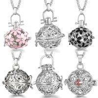 Mexico Chime New Caller Music Angel Ball Flower Aromatherapy Pendant Titanium Steel Chain Essential Oil Locket Diffuser Necklace