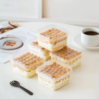 Cake Box Box Dessert Soy Milk Disposable Thousand Layer Fruit Yogurt Box Cake Wood Bran Cup Packaging Box 10Pcs