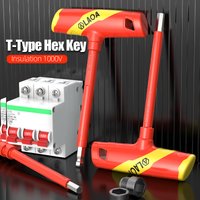 LAOA Insulated T-Type Hex Key Set S2 Steel 1000V Flat & Ball End 2.5-10mm Electrical Repair Tool for Electrician