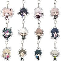 Nanami ChiaKi Hinata Hajime Anime KeyChain Danganronpa Trigger Happ Men Key Chain for Women Cartoon Art Acrylic Pendant Gift