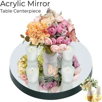 6/12Pcs 10" Acrylic Round Mirrors Wedding Tables Centerpieces Circle Mirrors Candle Plates Table Centerpieces Thickness 1 mm