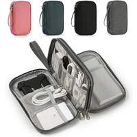 1pc Pink/Grey/Black/Navy Travel Portable Digital Product Storage Bag USB Data Cable Organizer Headset Charging Treasure Box Bag