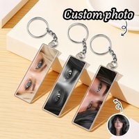 Custom Photo Keychain, Personalized Vertical Acrylic Keychain, Customized Picture Key Ring, Unique Gift for Friends, Family