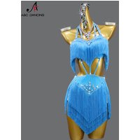 Latin Dress Competition Dance Suit Woman Practice Clothes Line Skirt Prom Stage Tassel Costume Girl Sport Party Samba Customized